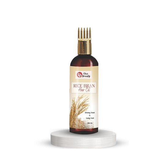 Chic Beauty Rice Bran Hair oil with comb applicator 100ML for Men and Women | Promotes Hair Growth & Reduces Hair Fall